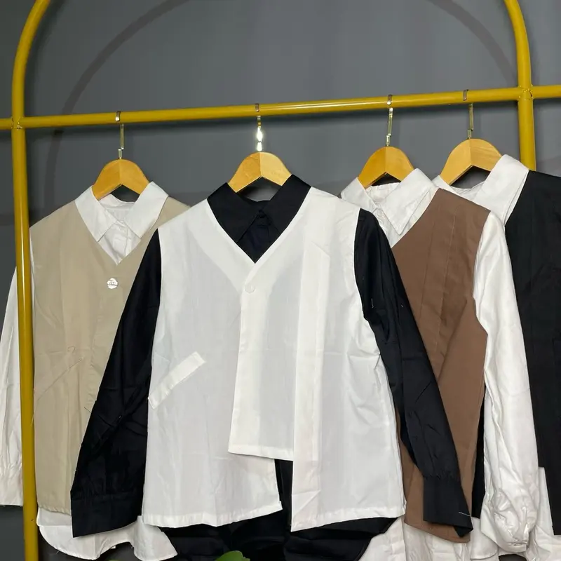Kemeja Rompi Oversize Termurah Wanita Atasan Baju Katun Panjang Casual Linen Dewasa Cewek 4
