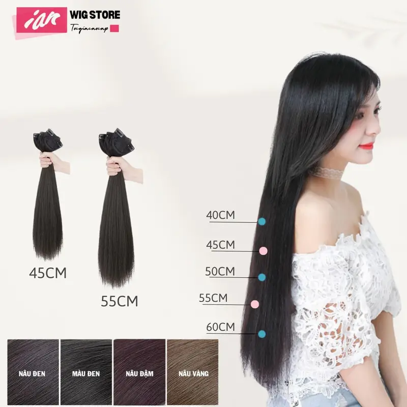 Sét tóc 3 mảnh kẹp thẳng cao cấp, dệt từ tơ hàn quốc hiện đại Women 5