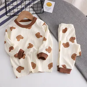 Baju Tidur Piyama bayi set bear puppies full print