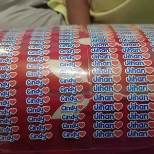 Sticker Custom Nama Piring Sendok Botol Barang Perabotan Stiker Ajaib Waterproof Timbul Penanda