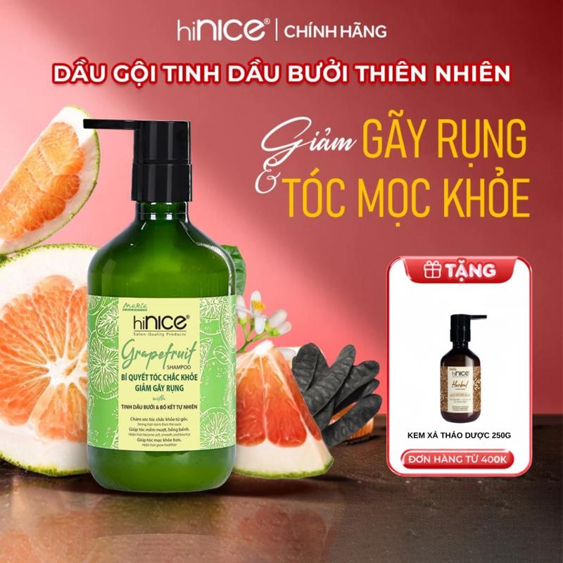 Bộ Dầu Gội Kem Xả Tinh Dầu Bưởi & Bồ Kết Thiên Nhiên hiNICE Grapefruit Dành Cho…