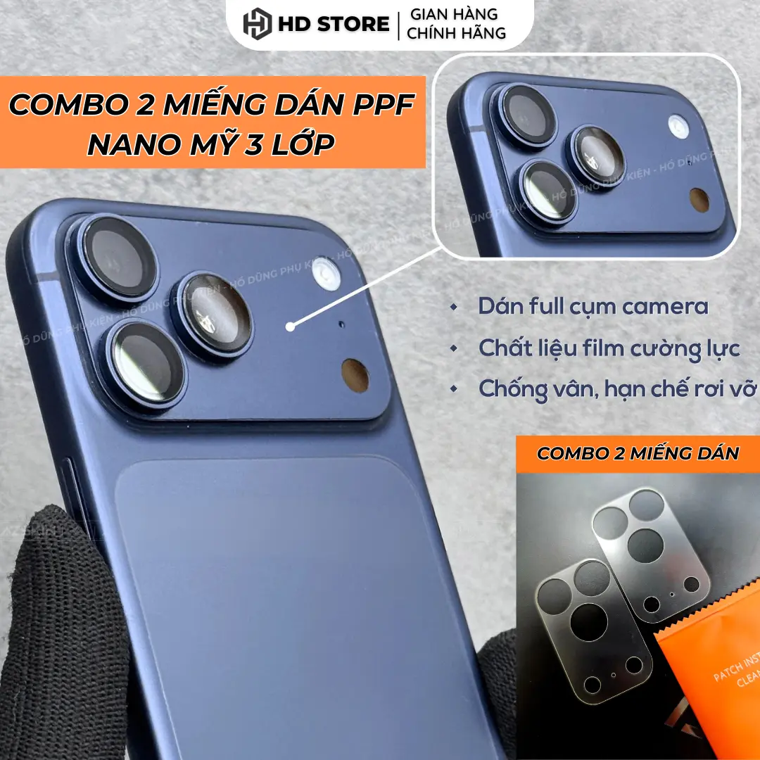 [Combo 2 Miếng Dán PPF Đế Camera] Bảo Vệ Chống Trầy Xước – Giữ Thẩm Mỹ Như Mới Cho Máy