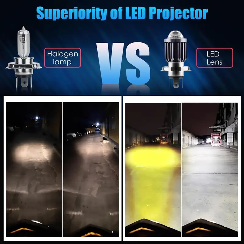 Bóng đèn LED đèn pha xe máy, H6 BA20D H4 PX15D, với thấu kính, chùm sáng Hi Lo hai màu, thích hợp cho xe tay ga, cũng cho đèn sương mù, phụ kiện xe máy 5