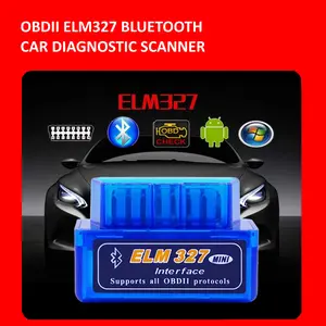 CarJoy Super MINI ELM327 Bluetooth OBD2 V2.1 Alat Scan Wireless Biru Dukung Semua Protokol OBD-II Membaca Kode Kesalahan Kompatibel dengan Mobil USA & Eropa