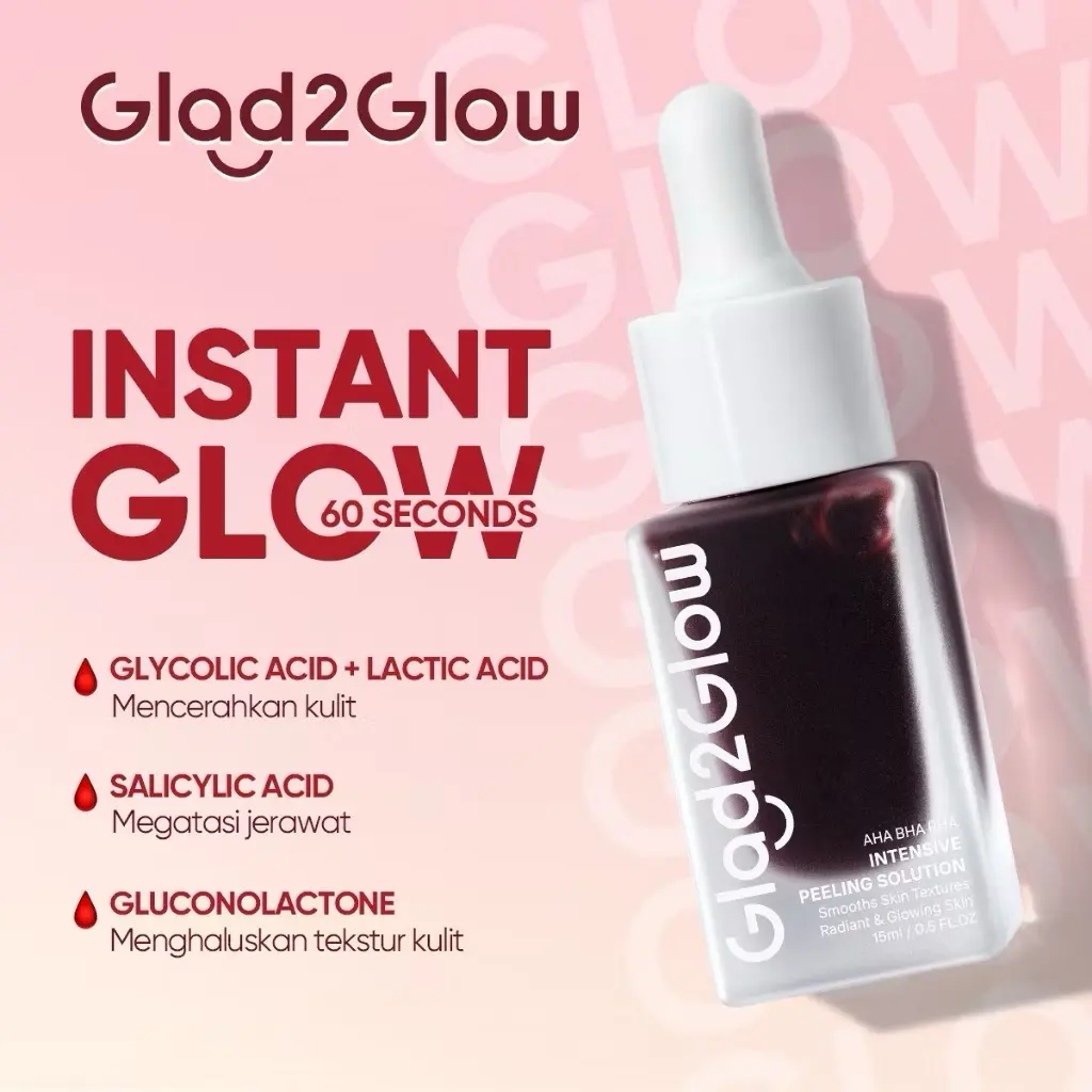 ￼[Ready Stock] Glad2Glow AHA BHA PHA Intensive Peeling Solution 15ml Serum G2G Exfoliasi Wajah merah Exfoliating Serum Wajah Essence Peeling Serum Face Scrub eksfoliasi wajah serum glad2glow exfoliating serum wajah glowing dan putih skincare glad2glow