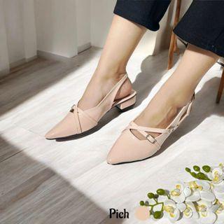 GRACIA - sandal lancip depan wanita Sandal Wanita High Heels Slop Tali Belakang Hak 3 Cm / High Heels 7