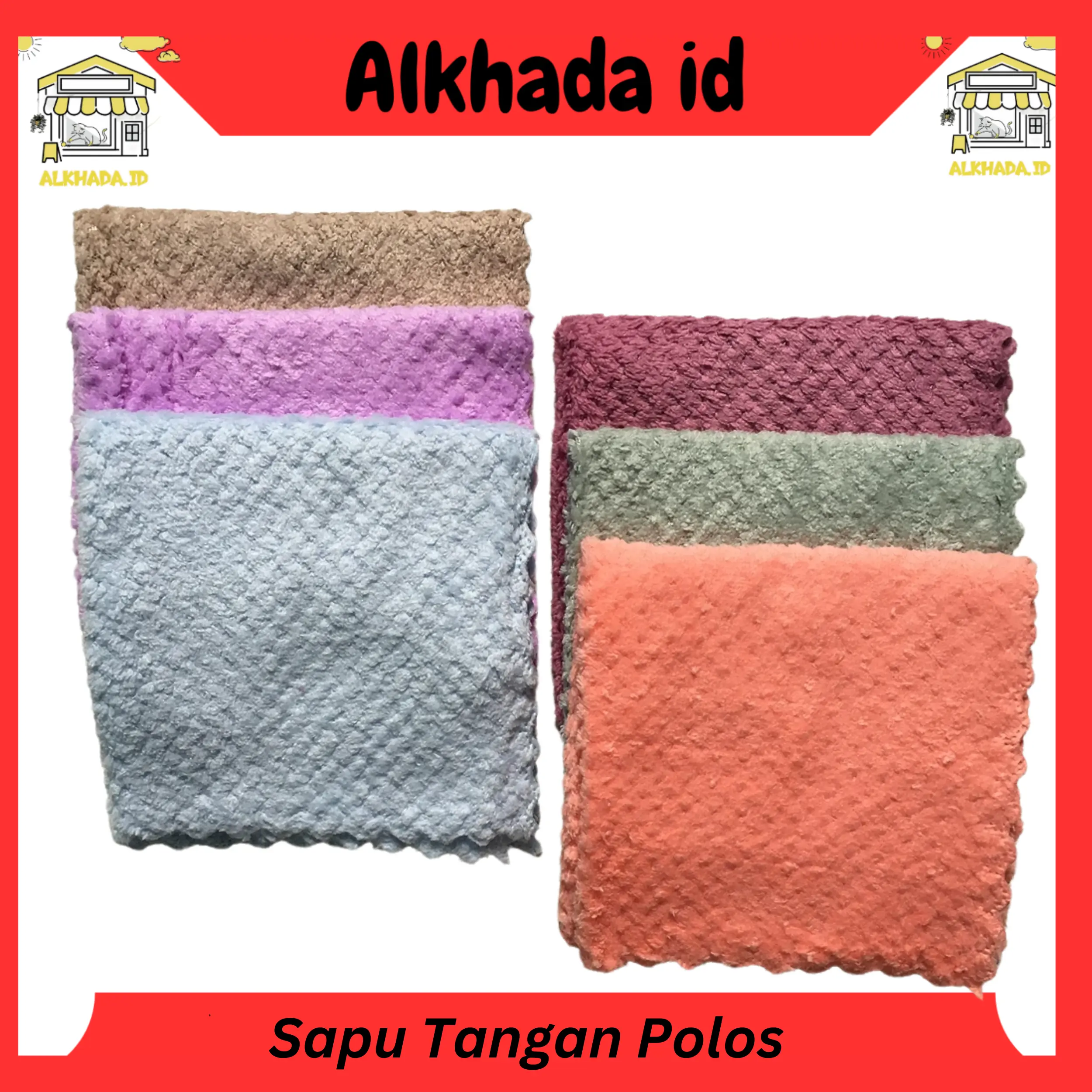 Grosir 6 Pcs Sapu Tangan Handuk Murah | Handuk Olahraga Polos Kecil Pria Wanita