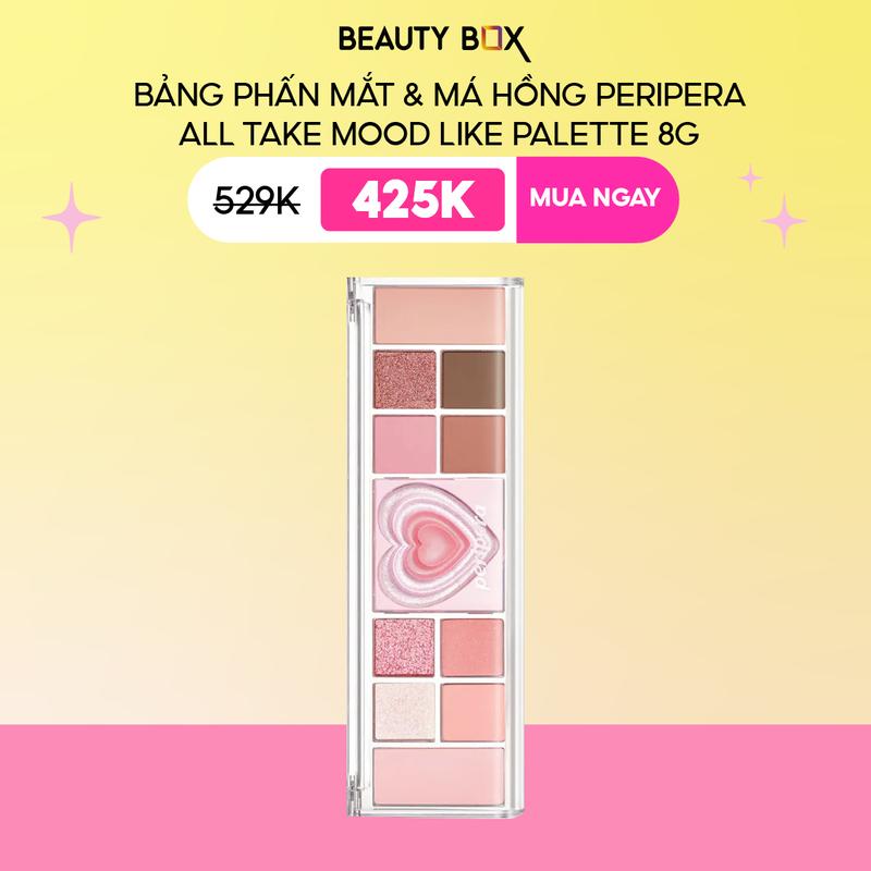 LIVE Bảng Phấn Mắt & Má Hồng Peripera All Take Mood Like Palette 8g