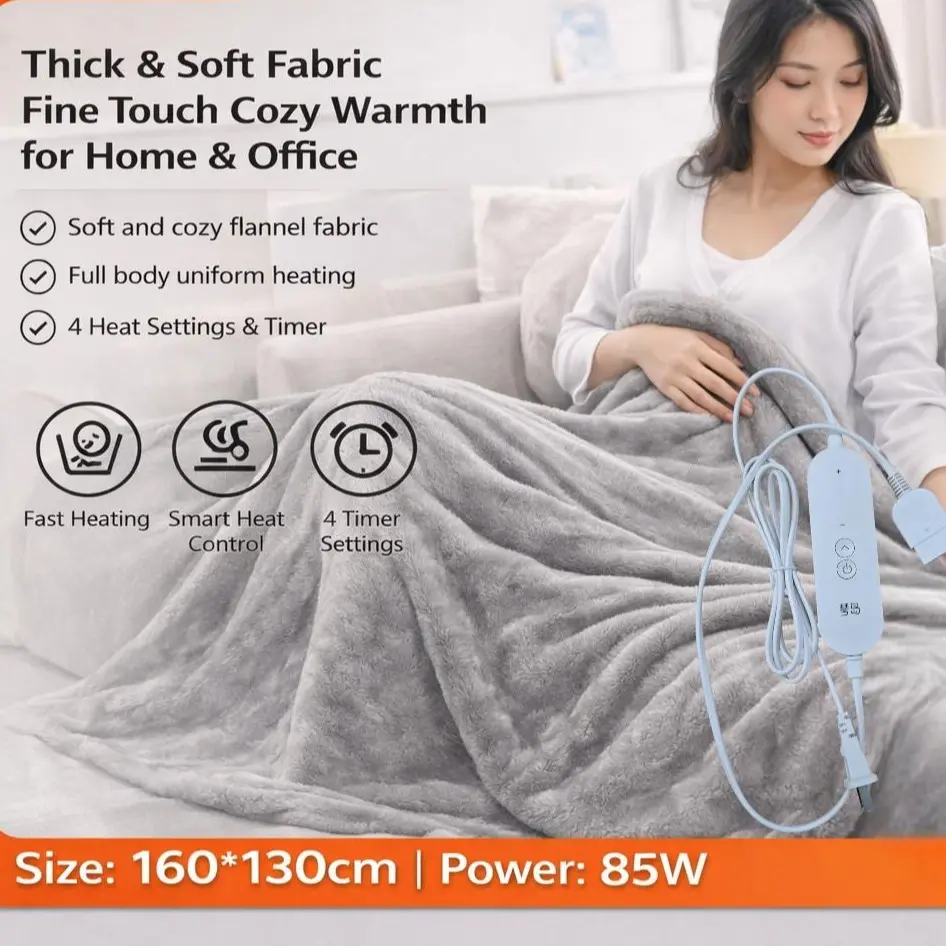 Selimut Elektrik Adjustable Temperature Timer 160x130cm 85W