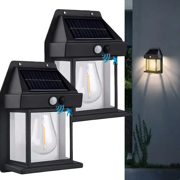 Solar Interaction Wall Lamp Lampu Dinding Lampu Hias Outdoor Taman Tenaga Surya Sensor Waterproof 4