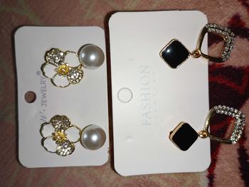 Product Review of Minzo Anting Korea Perempuan Imitasi Dewasa Motif Kotak Hitam Earrings Aksesoris Perhiasan Wanita Elegan from s**a r**a 0