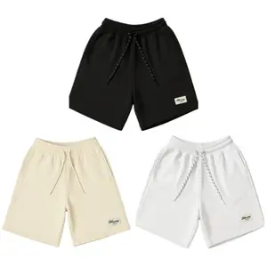 Boxer/Brotshot/Celana Pendek Shorts Polos Unisex Pria/Wanita Hitam, Putih, Cream Fit Kain Fleece Lembut Nyaman Santai