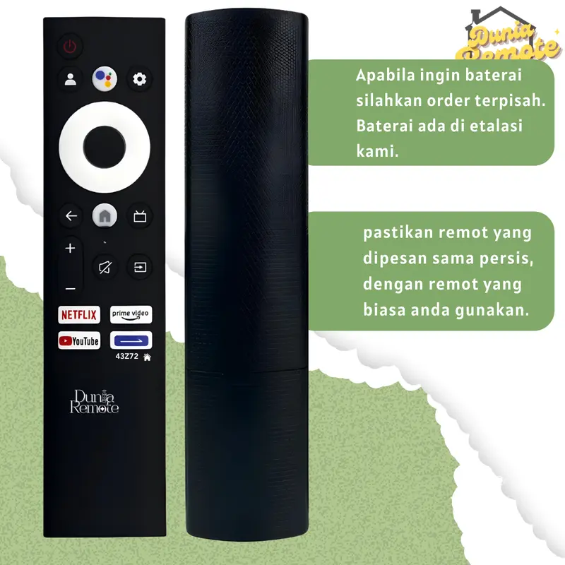 Remote Remote TV COOCAA ANDROID SMART LED LCD Netflix Prime Video 32Z72 40Z72 43Z72 SERIES 2