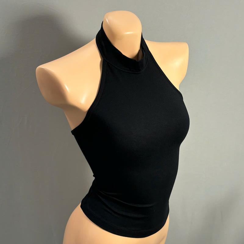  Áo cổ lọ hở lưng dài ôm body gợi cảm chất thun trơn dày dặn mặc lên không lộ viền nội y M8 