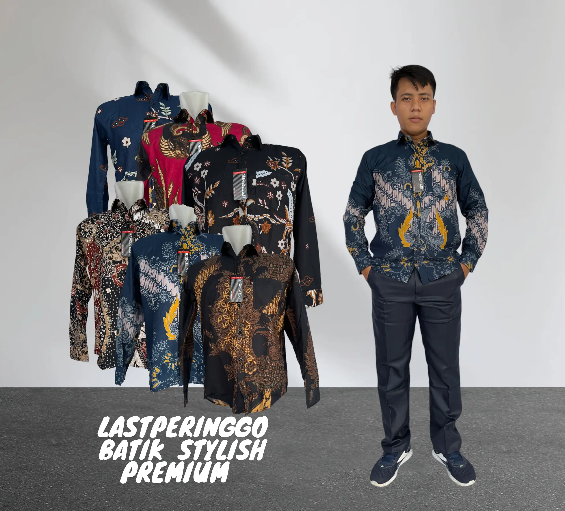 SRI SEDONO  Baju BATIK LENGAN PANJANG Dewasa Motif PREMIUM  Katun Nyaman, Keren , Mewah untuk Kerja Kondangan Seragam Pria Slimfit Hitam Kantor