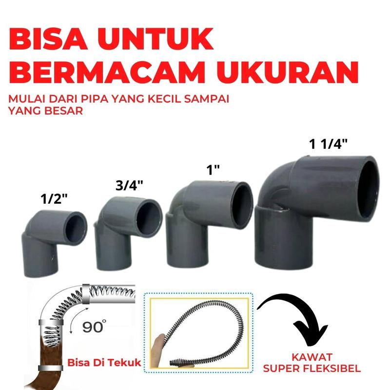 Product Introduction of Pipe Cleaner Kawat Pembersih Saluran Pipa Mampet Dengan Adaptor Bor 8