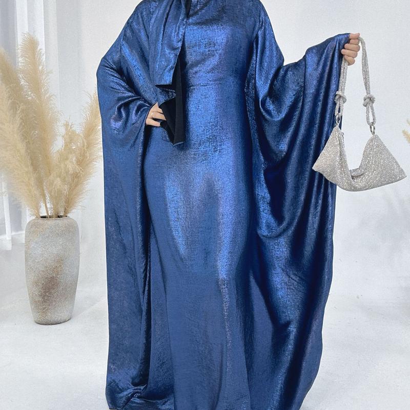 Product Introduction of Shimmer Butterfly abaya ,Batwing shinny abaya, Butterfly caftan Plus size elegant dress 11