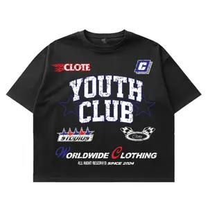 CLOTE Boxy Crop Fit Oversized Youth Club Bahan Cotton Combed 20s