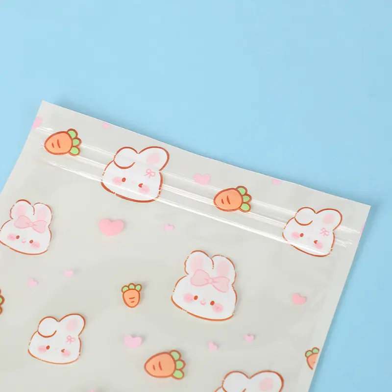 TSA (COD) Zip Lock Tas Cookie Mini Gambar Karakter Plastik Ziplok Plastik Kemasan Permen Kue Serbaguna Plastik Kemasan Mini 13.5cm  Plastik Klip S 5