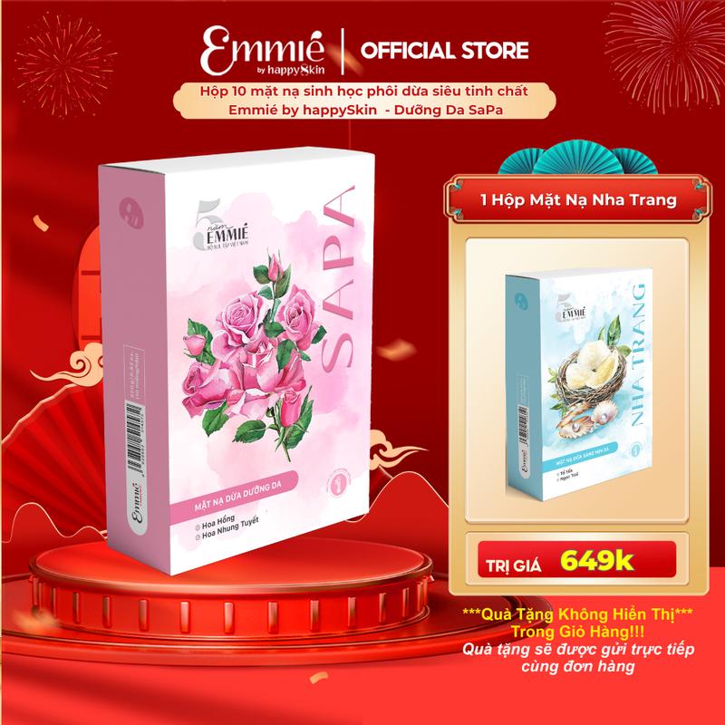   ĐỘC QUYỀN   MUA 1 TẶNG 1   Hộp mặt nạ sinh học phôi dừa siêu tinh chất Dưỡng Da SaPa Emmié  by happySkin  - Bộ sưu tập Việt Nam 25g x 10 