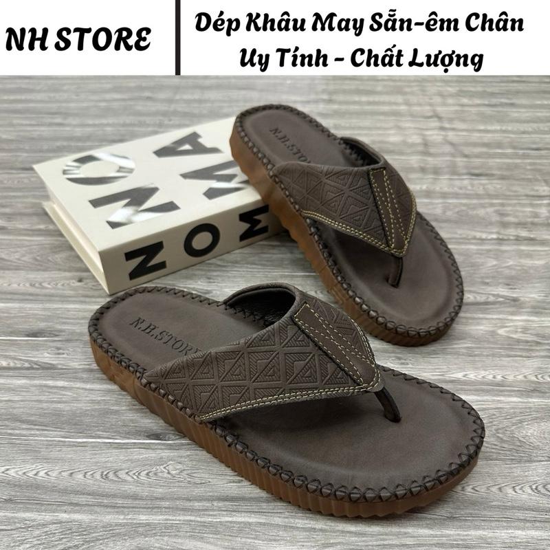 Mẫu mới-Mang bao Êm Chân Dép tông Lào Nam Da cao cấp.Được khâu chỉ toàn bộ Dép Quai Kẹp Da Nam hottren 2025 đế đúc cao su mang vào thoải mái và êm DéP Đế Bằng Nhung Slipper Shoes