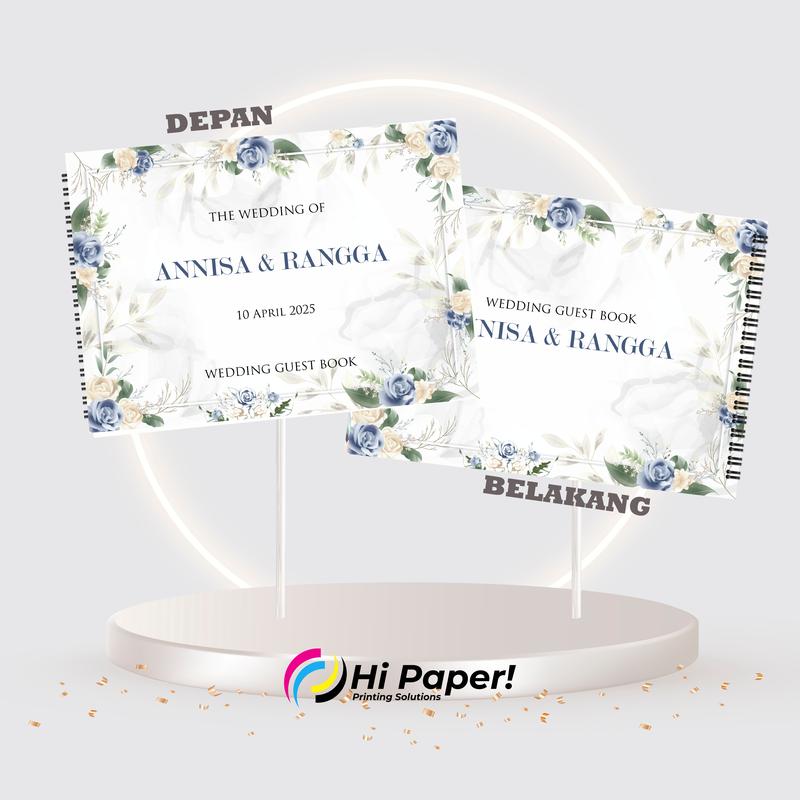 Buku tamu undangan CUSTOM Nama. Ukuran besar soft cover DESAIN KEKINIAN 5