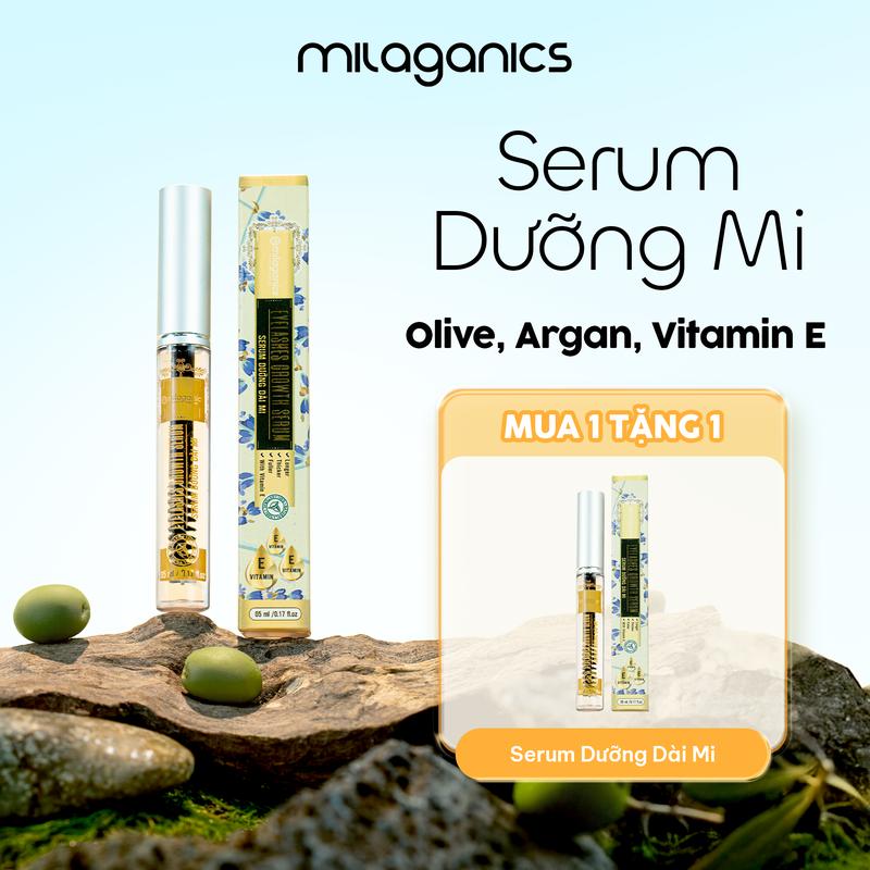 [MUA 1 TẶNG 1] Serum Dưỡng Lông Mi MILAGANICS Tinh Chất Dưỡng Dài Mi Lông Mày Dầu Dừa, Olive, Argan Dài Và Dày Mi Lông Mày Chính Hãng - Mascara Lông Mày Dài - Tinh Chất Chuốt Dưỡng Mi Dầu Nguyên Chất EHERB Cosmetic Women Chính Hãng Chuốt Mi Dưới