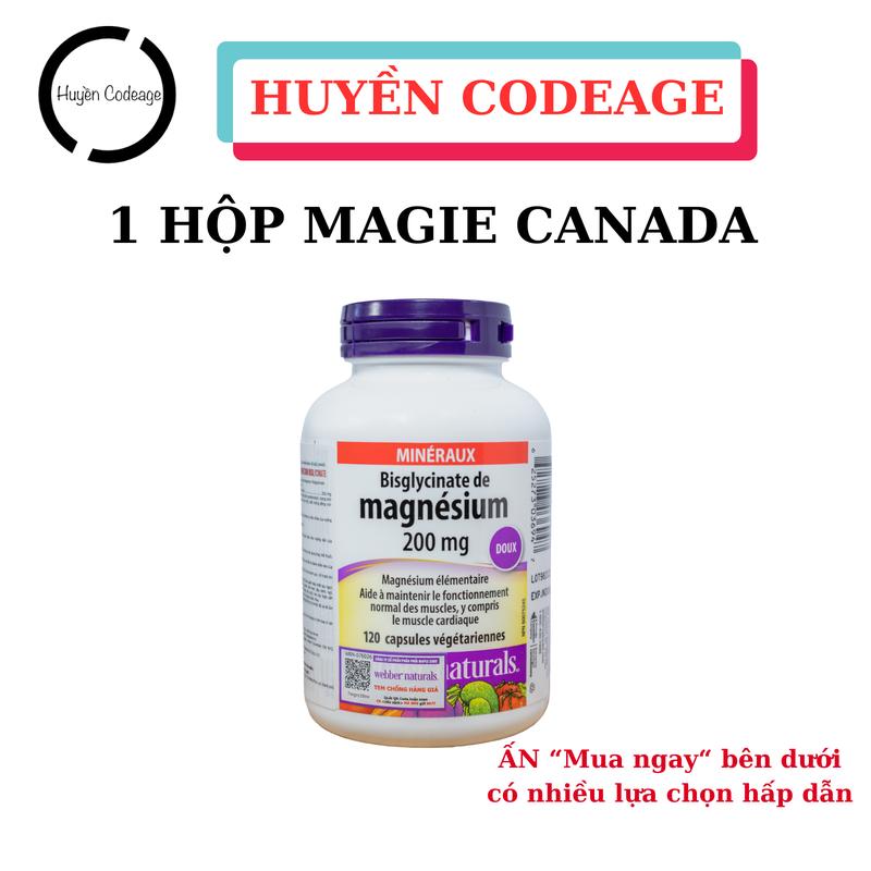 MAGIE - Giá Tốt Viên uống Magie hỗ trợ sức khỏe Magnesium Bisglycinate 200mg Webber Naturals 120 viên. - HUYỀN CODEAGE sunfat