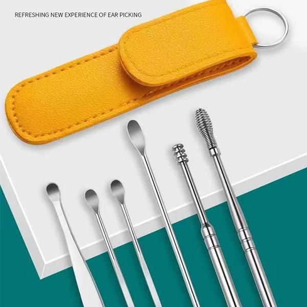 【Bộ 6 món, giảm giá 50% trong thời gian có hạn】Bộ Dụng Cụ Lấy Ráy Tai, 6 Món, Hình Xoắn Ốc, Cầm Tay, Dùng Trong Gia Đình, Thích Hợp Để Tẩy Cặn, Hình Xoắn Ốc, Bộ Dụng Cụ Làm Sạch Tai 1