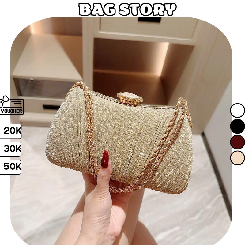 Túi xách nữ BAGSTORY đeo chéo quai xách lấp lánh bling hàng Quảng Châu cao cấp đi tiệc đi dạ hội sang chảnh TX-31