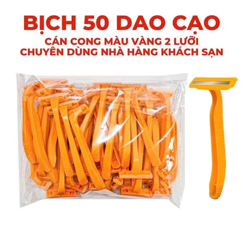 (Hàng sẵn kho)COMBO 50 Dao Cạo Cán Ngắn 2 Lưỡi , Dùng 1 lần , Chuyên Dùng Cho Khách Sạn 0