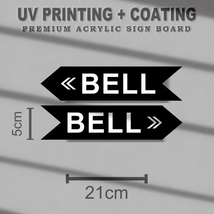 Penunjuk Arah Bell Akrilik - Sign Board Acrylic Bell Rumah SAUV42