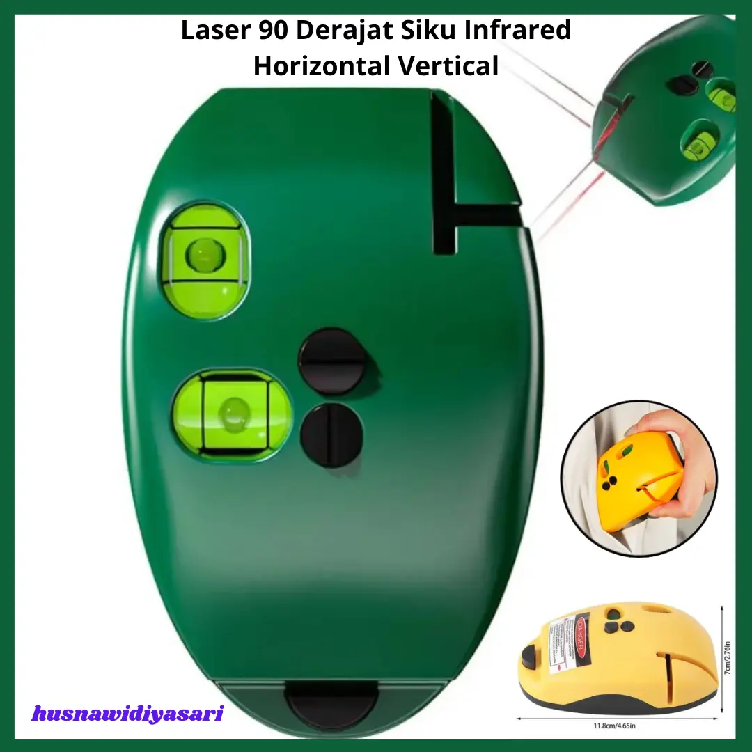 Laser Tingkat 90 Derajat Siku Inframerah Horizontal Vertical - Laser Kuning/Hijau kuat secara magnetis