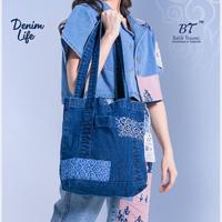 Gambar BATIK TRUSMI Denim Life Series Freebies Denim Kombinasi Batik - Tote Bag Light dari BT Batik Trusmi Official Kab. Cirebon 2 Tokopedia