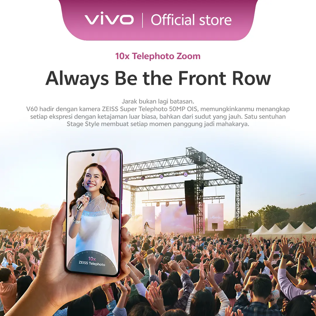 [NEW LAUNCH] vivo V60 5G 10x Zoom Telephoto, ZEISS Multifocal Potrait, Snapdragon 7 Gen 4, IP68+IP69, vivo AI