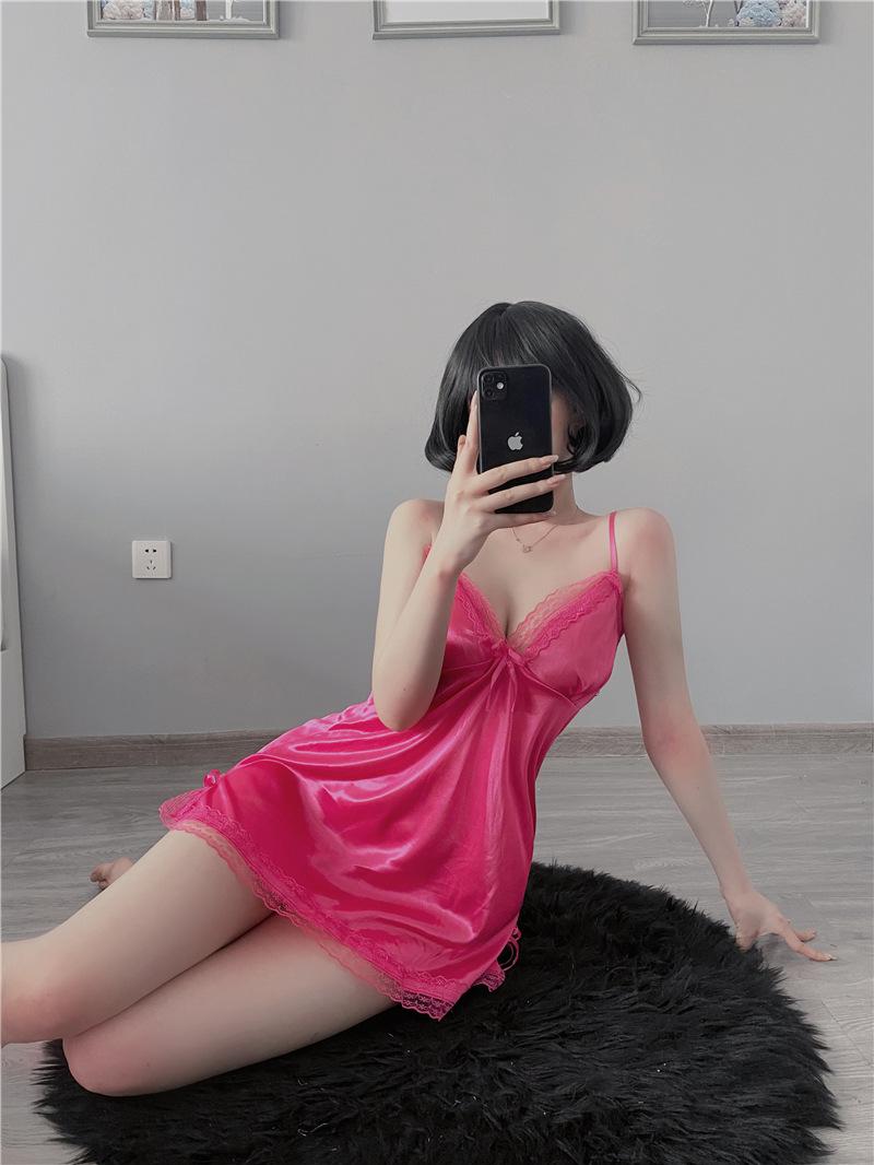 Product Introduction of Cc's secret Nightgown for women summer sexy new lace disposable tearable suspender nightgown summer pajamas 36