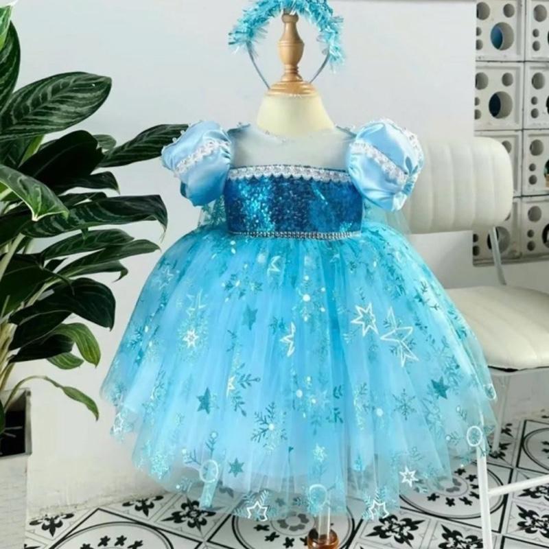 Váy công chúa ELSA dáng dài kèm choàng em bé Hoá trang Halloween