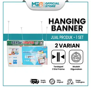 Hanging Banner Akrilik 40cm/60cm | Alat Gantung Poster | Frame Display Promosi Dinding