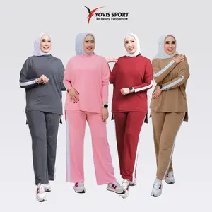 Setelan Baju Olahraga Perempuan Terbaru Celana Kulot Skirt Sport Badminton Senam Lari Renang Bersepeda Zumba Cepat kering Wanita nyaman Muslim Panjang
