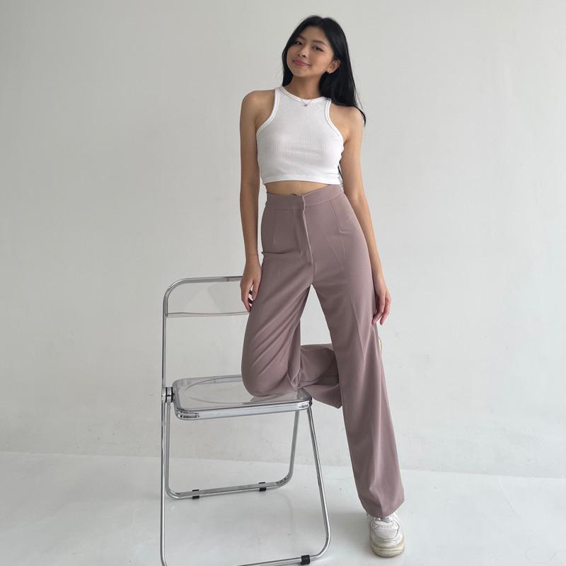 Ilaya Loose Pants Scuba Wanita - Celana Anti Kusut -  Kulot Wanita Scuba Premium - Celana Kantor Formal - Loose Pants Scuba Viral lost 7