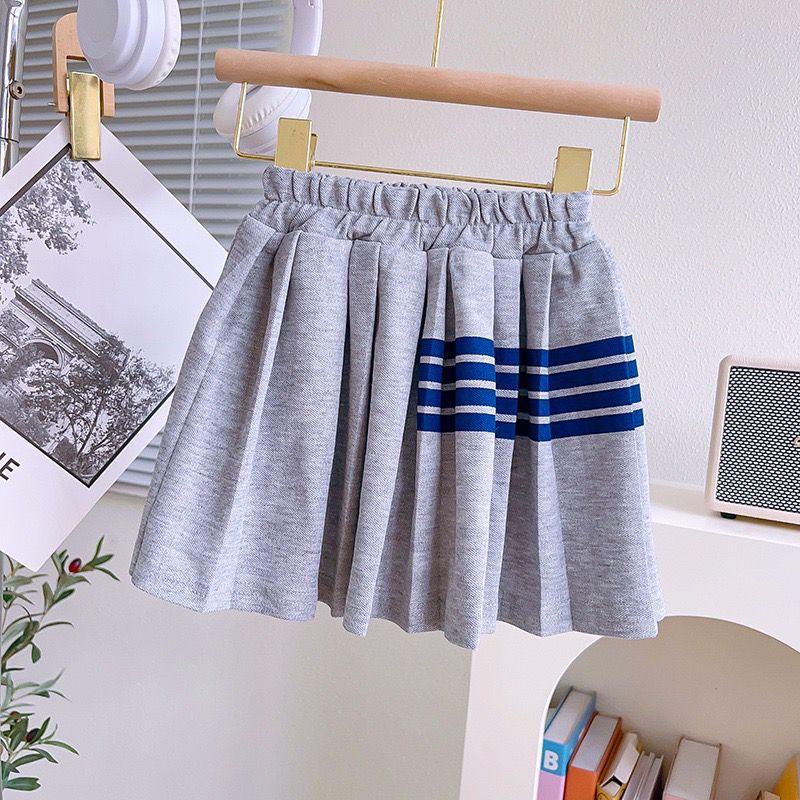[KIDSFASHIONKOLEKSI] Setelan Polo Rok Abu Motif Rabbit Stripe Anak Perempuan Simple 5