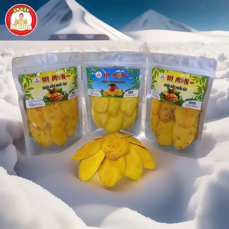 Hi Mon/VY ANH MIỀN TRUNG (COMBO) ( 1.5KG GỒM 3 GÓI XOÀI SẤY DẺO )Tặng bánh tráng trộn vị ngẫu nhiên 1