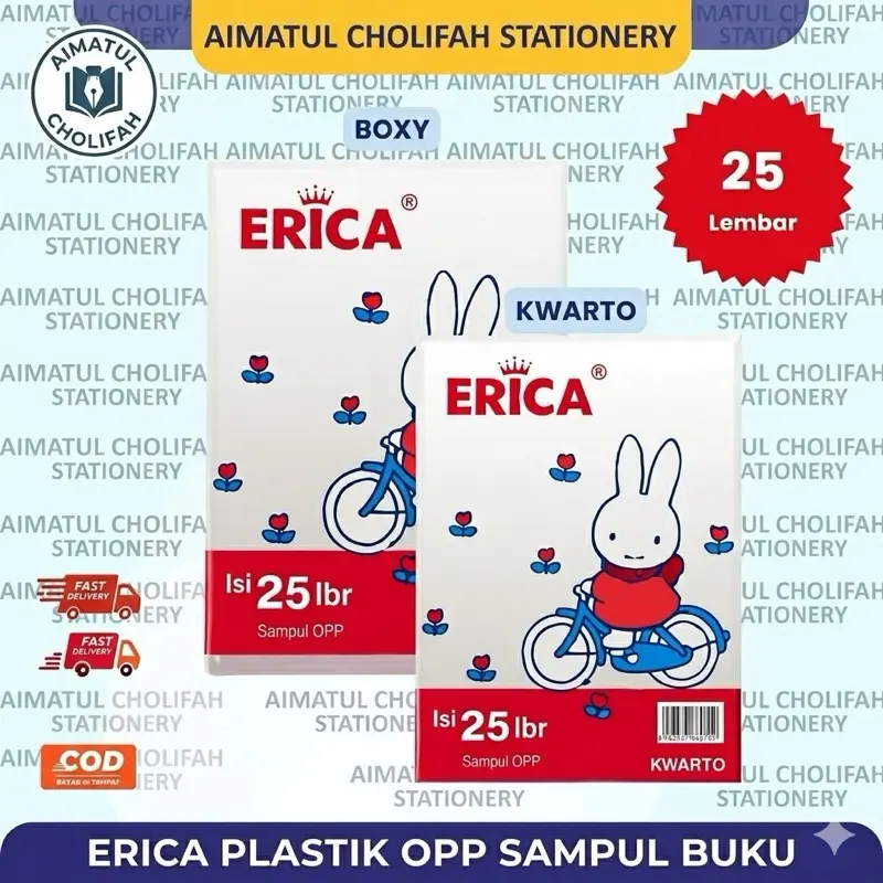 isi 25 Sampul Buku Plastik OPP Tebal 0,05mm Lem Buku Tulis Kwarto Boxy Anak Bening ATK Samak Transparan Stationery