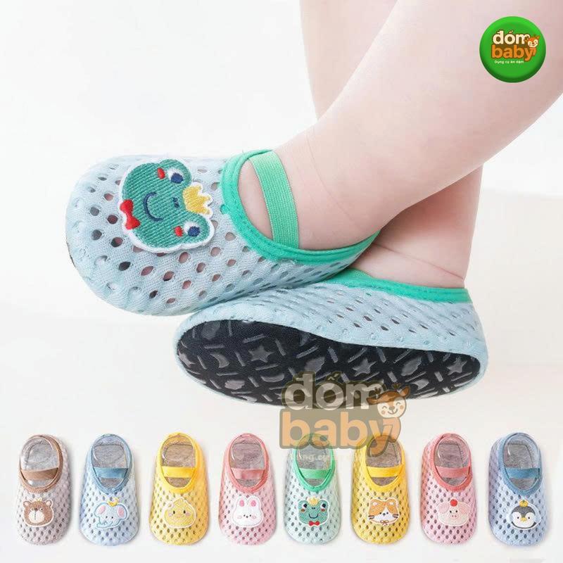 Giày vớ tất tập đi có chống trượt, vải thoáng mát an toàn cho bé 6-18 tháng- huoudomshop