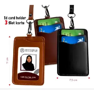 ID card holder Name tag Holder 3 slot kartu. ID card holder kulit sintetis