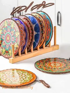 Alas Piring Keramik Bohemian Anti Panas | Estetik & Fungsional untuk Meja Makan