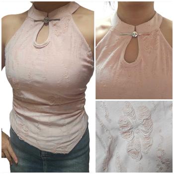 Product Review of Qing Distressed Floral Padded Qipao Top (Pink) from C**i 0