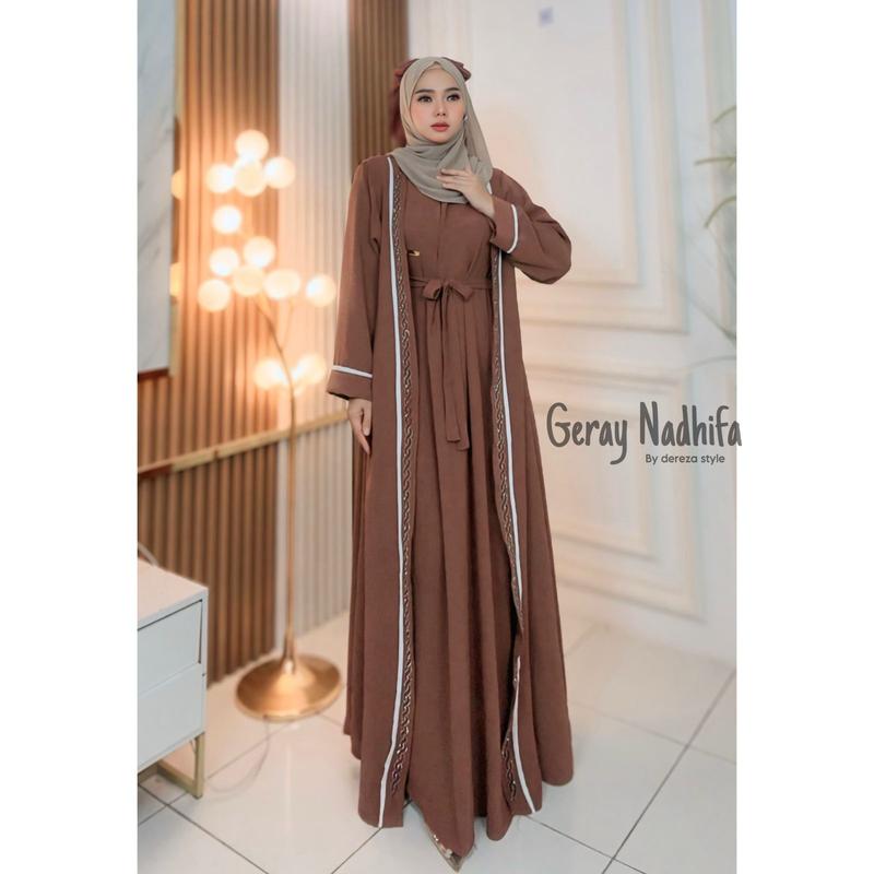 Gamis Abaya rompi cringkle airflow by dereza style Dress Wanita Muslim Arab Variasi Crinkle 2