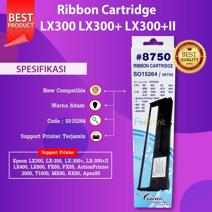 Gambar Epson 8750 Ribbon Cartridge Compatible Printer LX300 LX300+II LX-300 dari FixPrint Shop Kota Administrasi Jakarta Pusat Tokopedia