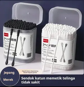 Cotton Buds Pembersih Makeup 100pcs Free Box / Cotton Bud Pembersih Telinga Premium